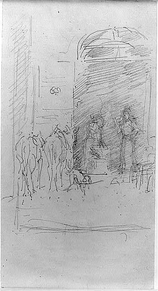 The Flaming Forge, Ajaccio, pencil, 1901, Library of Congress