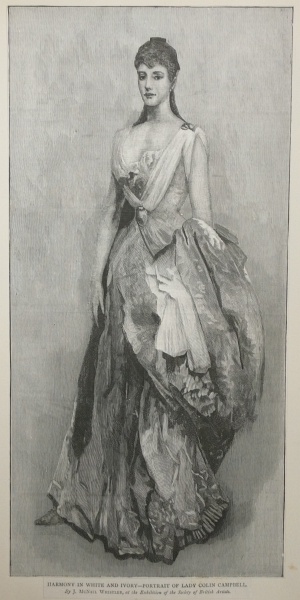 Harmony in White and Ivory: Portrait of Lady Colin Campbell, oil, unknown