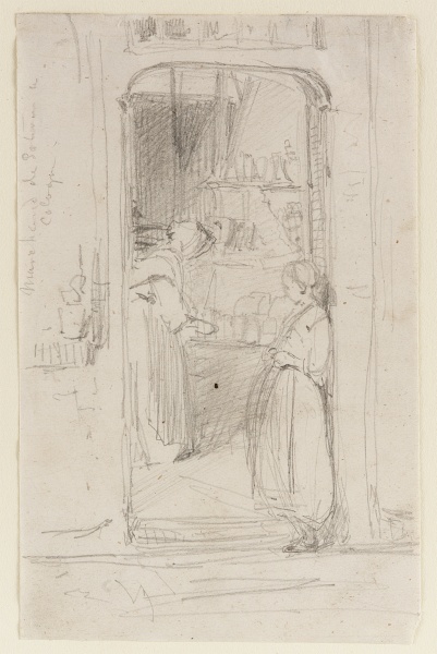 'La Marchande de Poterie Ã  Cologne', pencil, 1858, Freer Gallery of Art