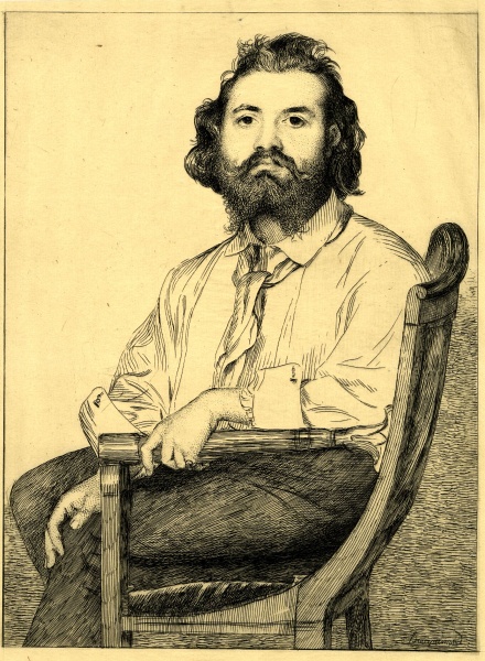 Bracquemond, 'Zacharie Astruc', etching, 1865, British Museum 1865,1209.684