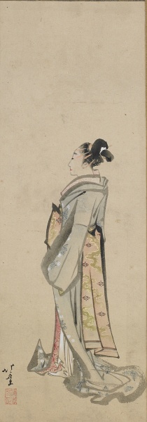 Hokusai, Profile of Geisha, ink & watercolour, Freer Gallery of Art