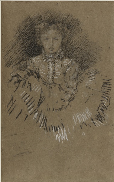 Study for a portrait of Baby Leyland, chalk, 1873/1874, Freer Gallery of Art