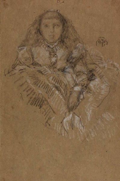 Florence Leyland seated, chalk and pastel, 1873/1875, GLAHA 46060 Florence Leyland seated, chalk and pastel, 1873/1875, GLAHA 46060