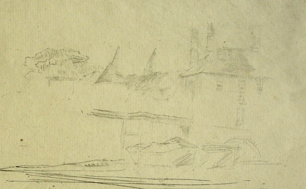Putney Bridge - secondary image on same plate (detail)