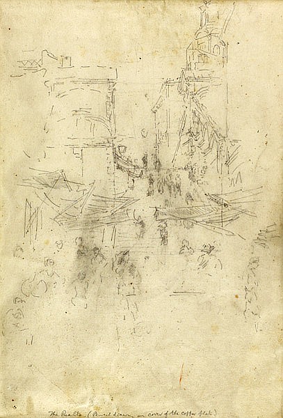 The Rialto, pencil, 1879/1880, The Hunterian, University of Glasgow (46081) The Rialto, pencil, 1879/1880, The Hunterian, University of Glasgow (46081)