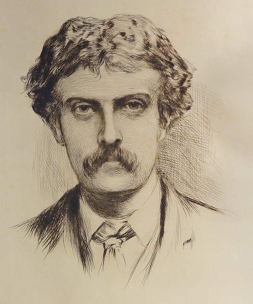 Portrait of Cecil Lawson, etching by Sir Hubert v. Herkomer (1883)