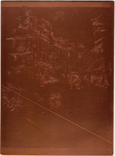Copper plate: Place Daumont, Tours [390]